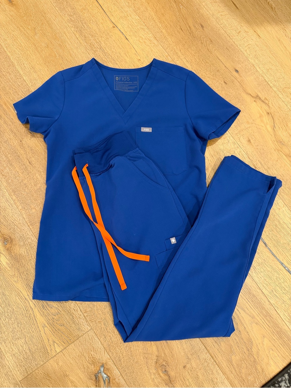 Figs Royal Blue Scrub Top and Yola Pants